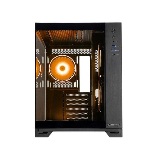 CHIEFTEC skříň VISIO,  ATX,  1x USB-C 3.2,  2x USB 3.0,  6x 120mm ARGB Fan,  černá1