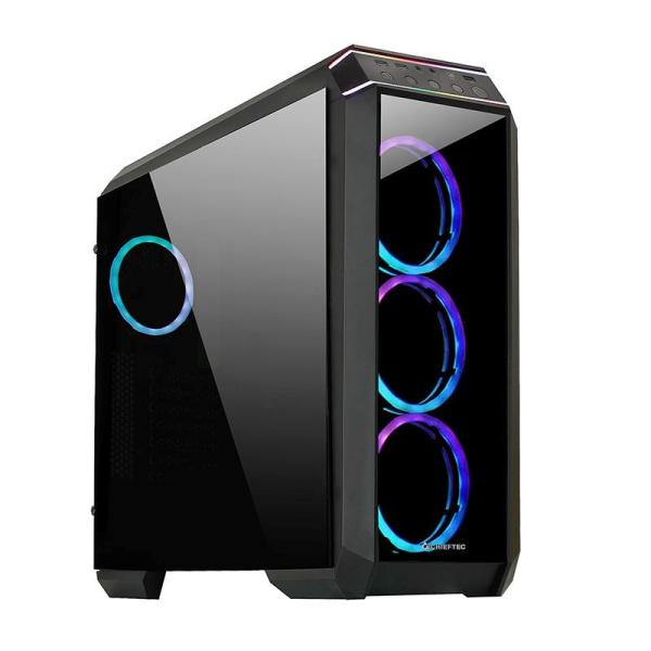 CHIEFTEC skříň STALLION II,  ATX,  1x USB-C 3.2,  2x USB 3.1,  1x USB 2.0,  4x 120mm RGB Fan,  černá