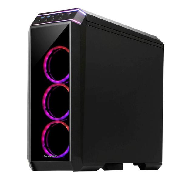 CHIEFTEC skříň STALLION II,  ATX,  1x USB-C 3.2,  2x USB 3.1,  1x USB 2.0,  4x 120mm RGB Fan,  černá2