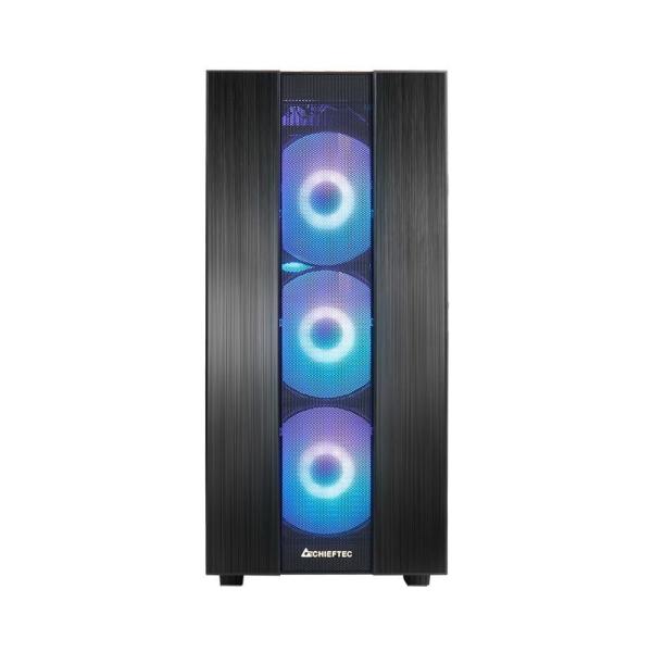 CHIEFTEC skříň HUNTER 2,  ATX,  1x USB-C,  1x USB 3.1,  4x 120mm ARGB Fan,  ARGB Hub,  černá3