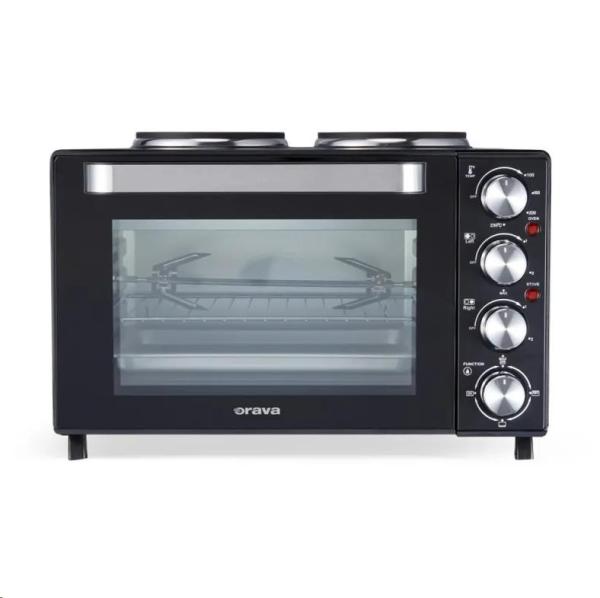 Orava Elektra-X28 elektrická trouba s dvouplotýnkou,  28 L,  2600 W,  grilovací rošt,  černá1