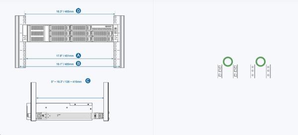QNAP RAIL-S01 sada krátkých kolejnic, ližiny0