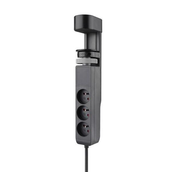 Solight 3z + USB A+C přenosné stolní zásuvky,  2m,  černá,  USB rychlonabíječka 20W PD