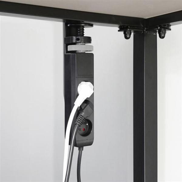 Solight 3z + USB A+C přenosné stolní zásuvky,  2m,  černá,  USB rychlonabíječka 20W PD10