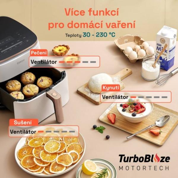 Cosori TurboBlaze Pro horkovzdušná fritéza 6.2l, bílá4