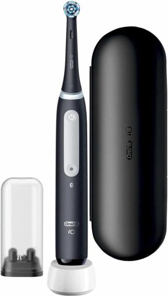 BAZAR - Oral-B iO Series 4 Matt Black elektrický zubní kartáček, magnetický, časovač, tlakový senzor - poškozený obal0