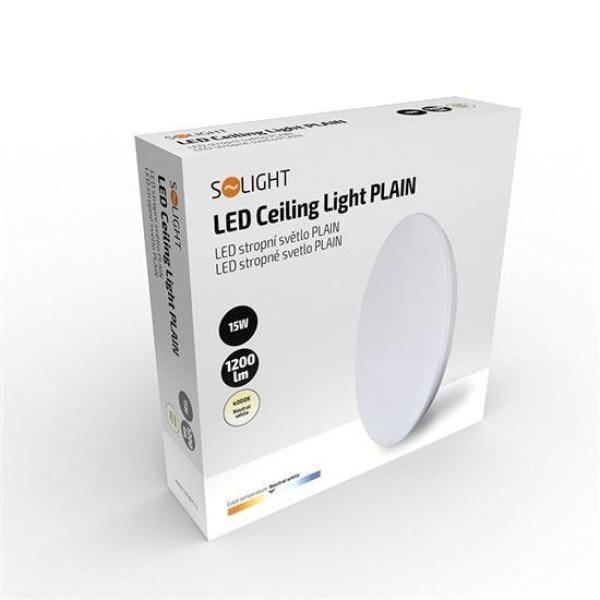 Solight LED stropní světlo Plain,  15W,  1200lm,  4000K,  kulaté,  26cm3