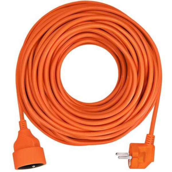 Solight prodlužovací přívod - spojka,  1 zásuvka,  30 m,  3 x 1, 5mm2,  oranžová