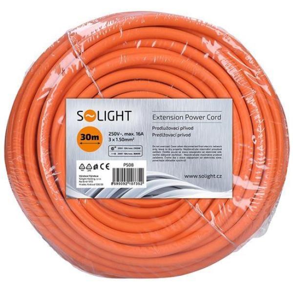 Solight prodlužovací přívod - spojka,  1 zásuvka,  30 m,  3 x 1, 5mm2,  oranžová2