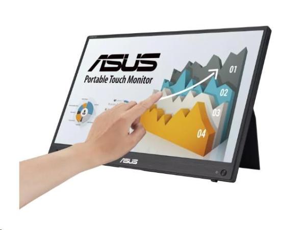 ASUS LCD 15.6" MB16AMTR ZenScreen Touch 1920x1080 IPS Built-in Battery Mini-HDMI Compatible with Laptops,  Smartphones0