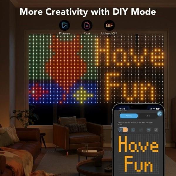 Govee Netflix RGBIC Curtain Light 400 LED - 1, 5 x 1, 5m1