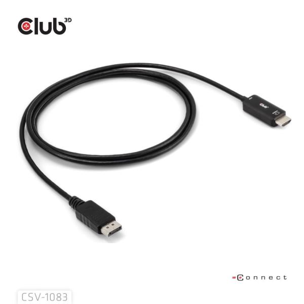 Club3D Adaptér aktivní DisplayPort 1.4 na HDMI HDR (M/ M),  2m4