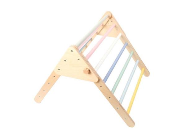 Dřevěný Piklerové trojúhelník set s montessori prknem - pastelový0