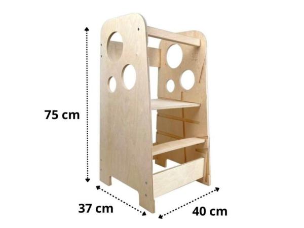 Rostoucí učící věž 3v1 Bublina Max 75 cm, přírodní (natur)8