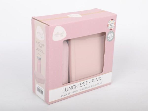 Svačinový set pro děti (láhev+box) - růžový2