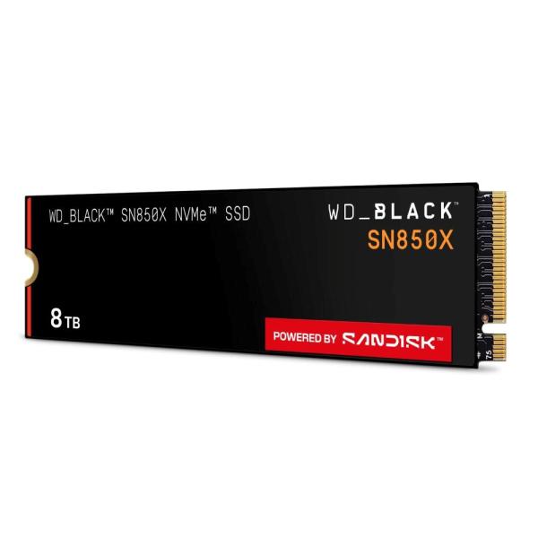 WD BLACK SSD NVMe 8TB PCIe SN850X Powered by SanDisk,  Gen4,  (R:7200,  W:6600MB/ s)2
