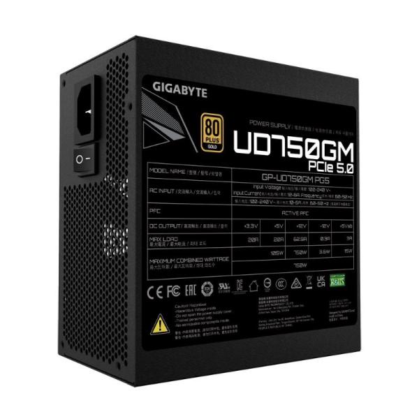 GIGABYTE zdroj UD750GM PG5, 750W, 80+ Gold, 120mm fan6
