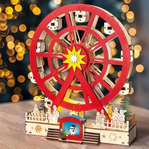BAZAR - Solight LED vánoční kolotoč, otáčející se, 7x LED, 30cm, 2x AA - poškozený obal0