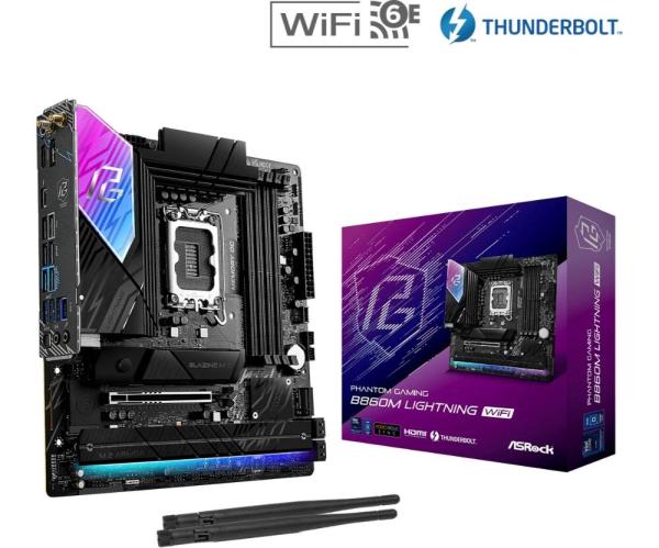 ASRock MB Sc LGA1851 B860M Lightning WiFi,  Intel B860,  4xDDR5,  1xThunderbolt,  1xDP,  1xHDMI,  WiFi,  mATX