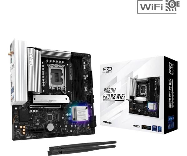 ASRock MB Sc LGA1851 B860M Pro RS WiFi,  Intel B860,  4xDDR5,  1xDP,  1xHDMI,  WiFi,  mATX