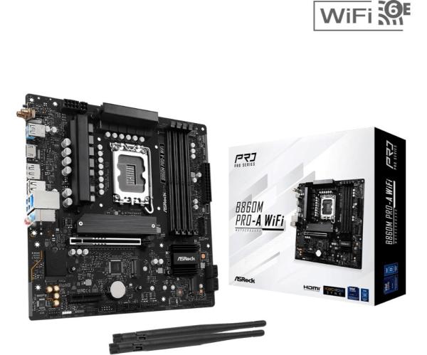 ASRock MB Sc LGA1851 B860M Pro-A WiFi,  Intel B860,  4xDDR5,  1xDP,  1xHDMI,  WiFi,  mATX
