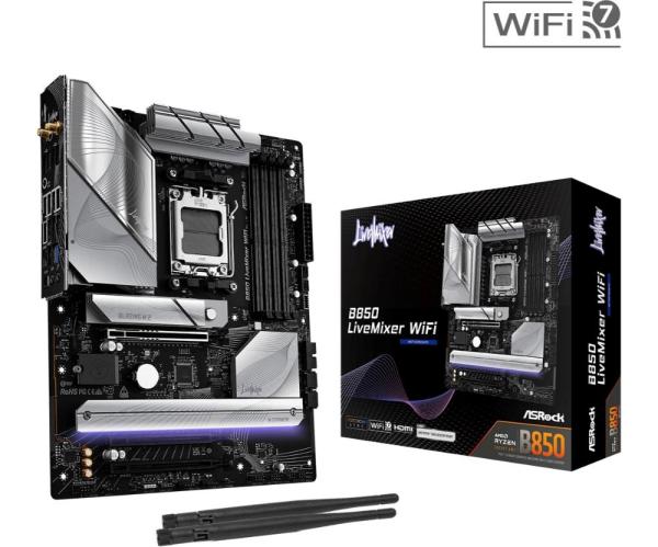 ASRock MB Sc AM5 B850 LiveMixer WiFi,  AMD B850,  4xDDR5,  1xDP,  1xHDMI,  WiFi,  ATX