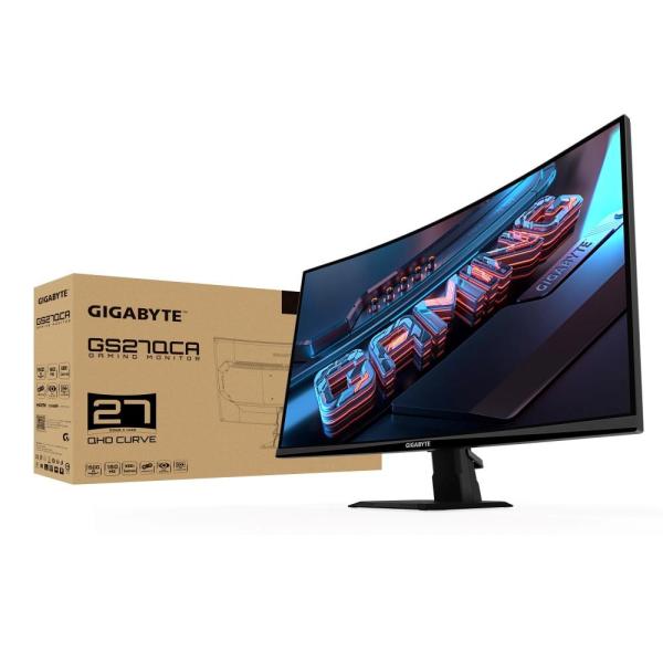 GIGABYTE LCD - 27" Gaming monitor GS27QCA,  Prohnutý VA 1500R,  2560x1440 QHD,  180Hz,  5000:1,  250cd/ m2,  1ms,  2xHDMI,  1xDP7