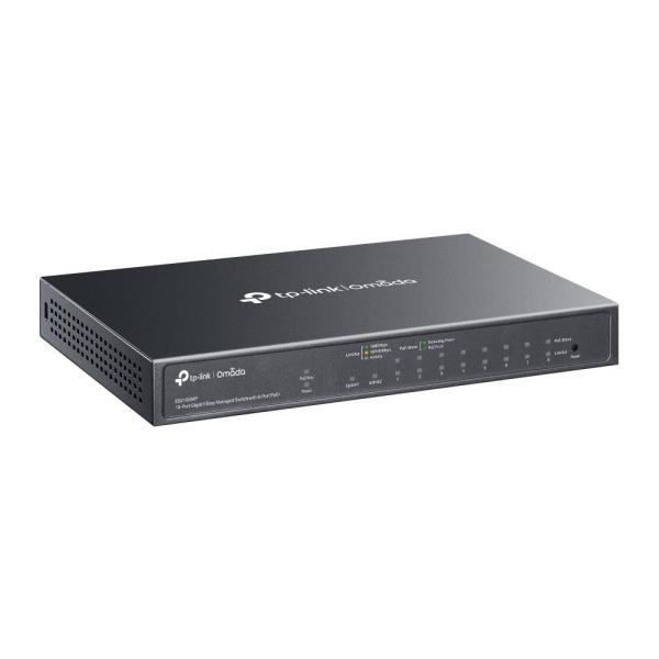 TP-Link OMADA switch ES210GMP (9xGbE,1xGbE/SFPcombo,8xPoE+,123W, fanless)1