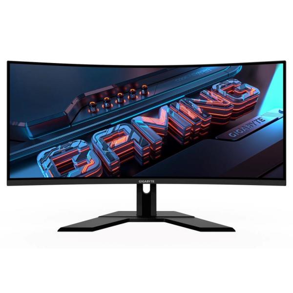 GIGABYTE LCD - 34" Gaming monitor G34WQCP,  Prohnutý VA1500R,  3440x1440 WQHD,  180Hz,  4000:1,  350cd/ m2,  1ms,  2xHDMI,  1xDP