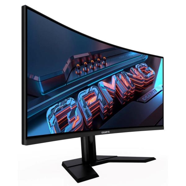 GIGABYTE LCD - 34" Gaming monitor G34WQCP,  Prohnutý VA1500R,  3440x1440 WQHD,  180Hz,  4000:1,  350cd/ m2,  1ms,  2xHDMI,  1xDP2