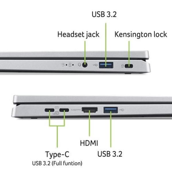 ACER NTB Aspire Go Spin 14 (AGSP14-31PT-33QY),iCore 3 N355,14"WUXGA,16GB,512GB SSD,Intel Graphics,W11H,Silver11