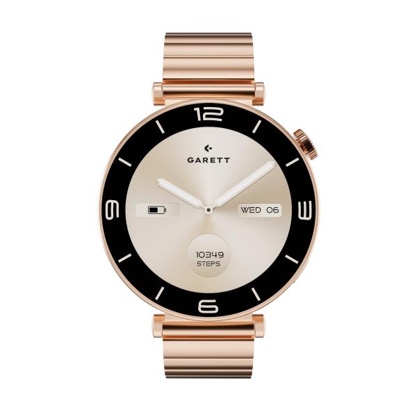Garett Smartwatch ROSE zlatá,  Solid steel1