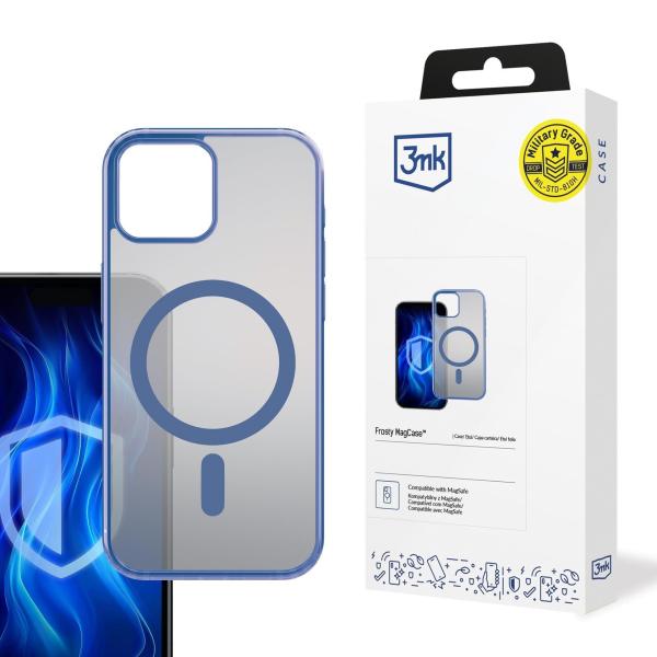 3mk ochranný kryt Frosty MagCase Blue pro Apple iPhone 16E/  iPhone 17E