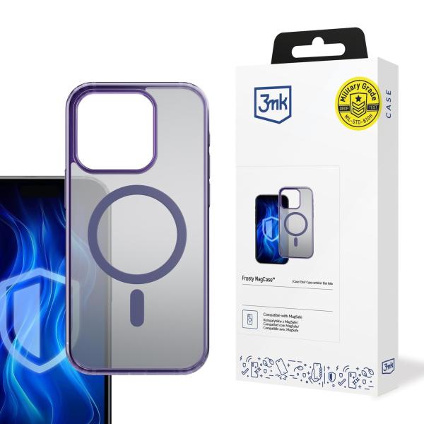 3mk ochranný kryt Frosty MagCase Purple pro Apple iPhone 16E/  iPhone 17E
