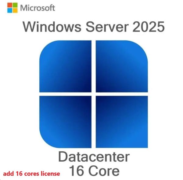DELL_CAL Microsoft_Windows Server 2025  2022 Datacenter EditionAdd License16CORENO MEDIA KEYCus Kit