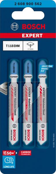 Bosch 3dílná sada pilových plátků T 118 EHM EXPERT Stainless Steel2