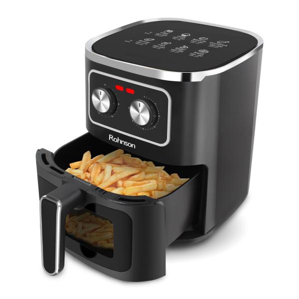Rohnson horkovzdušná fritéza, 1450 W,  5 l, časovač, automatické vypnutí, ochrana proti přehřátí3