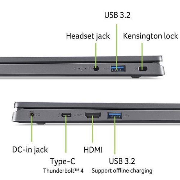 Acer Aspire 17/ A17-51M-554C/ 5-120U/ 17, 3"/ FHD/ 16GB/ 1TB SSD/ UHD/ W11P/ Gray/ 2R7