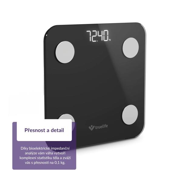 TrueLife FitScale W1 BT Black - bioelektrická impedanční bluetooth váha7