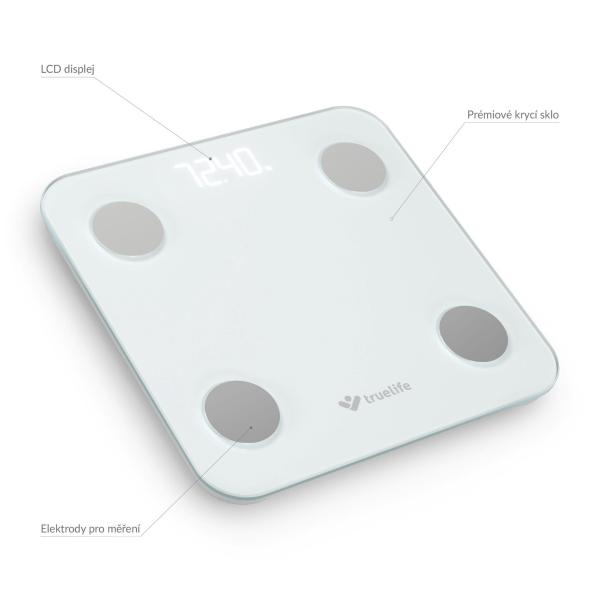 TrueLife FitScale W1 BT White - bioelektrická impedanční bluetooth váha4