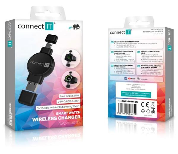 CONNECT IT Bezdrátová nabíječka WatchTravelCharge pro Apple a Samsung Watch, Černá7