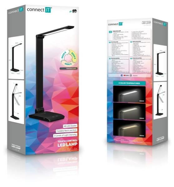 CONNECT IT Stolní LED lampa Bright, USB-A, černá3