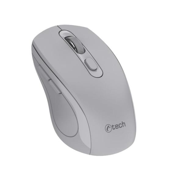 C-TECH myš Dual mode WLM-12GR, bezdrátová, 1600DPI, 6 tlačítek, šedá, USB nano receiver3