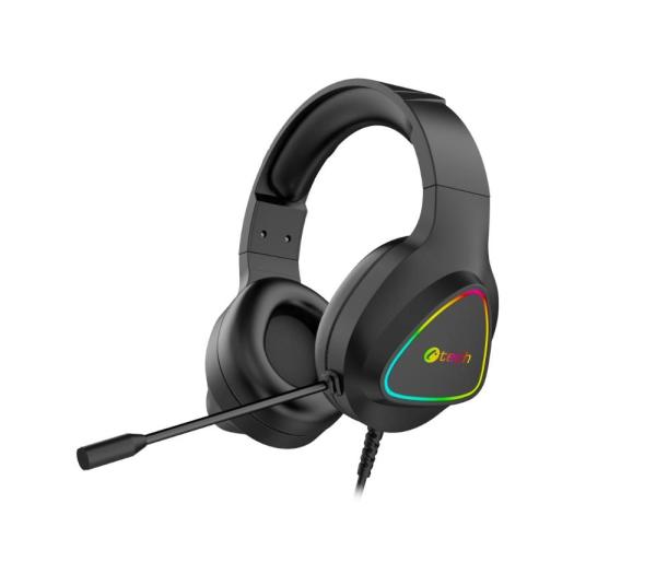 C-TECH Herní sluchátka Midas (GHS-17BK),  RGB podsvícení,  3.5mm Jack,  černá