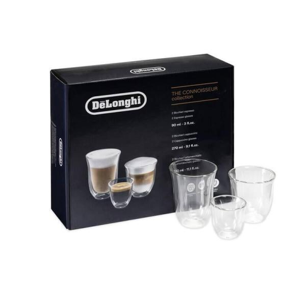 DeLonghi DLSC302 kolekce sklenic Connoisseur - 2x espresso,  2x cappuccino,  2x latte macchiato