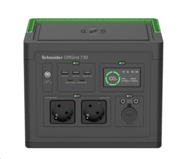 Schneider OffGrid Portable Power Station 730, 738Wh Lithium-ion, 2 Schuko, Sinewave1