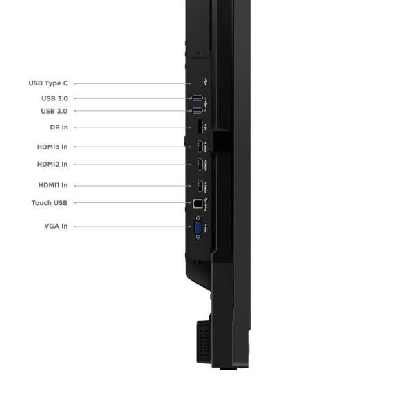 LENOVO LCD T75 - 75”, IPS, matný, 16:9, 3840x2160, Touch, 60Hz, 8ms, 400cd/ m2, 1200:1, HDMI, DP, USB-C, ThB, RJ45, USBHub, VESA3