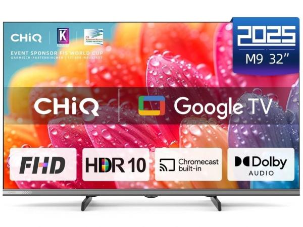 CHiQ L32FM9E TV 32",  FHD,  LED,  metalická bezrámečková,  Smart,  Google TV,  HDR,  Chromecast