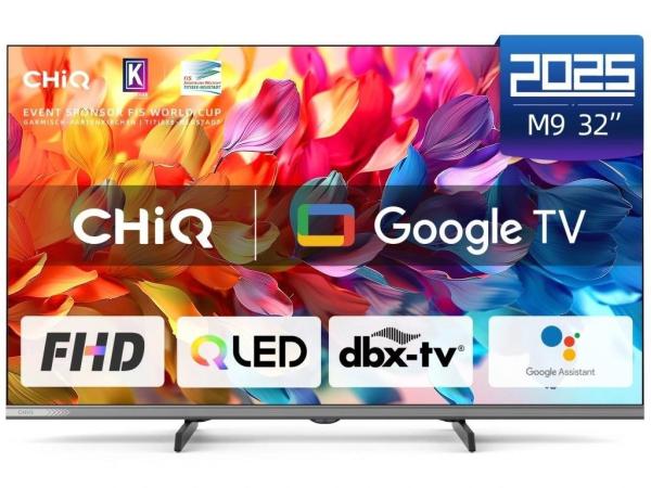 CHiQ L32QM9G TV 32",  FHD,  QLED,  metalická bezrámečková,  smart,  Google TV,  Dolby Audio,  HDR,  Chromecast