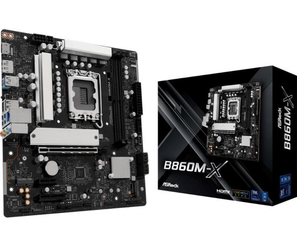 ASRock MB Sc LGA1851 B860M-X,  Intel B860,  2xDDR5,  1xDP,  1xHDMI,  mATX